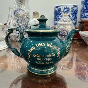 Ấm chén in logo Trường THCS Ngọc Thụy